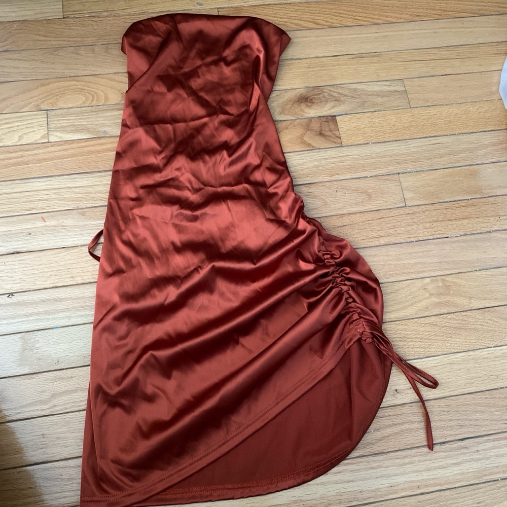 SHEIN Terracotta Satin Dress